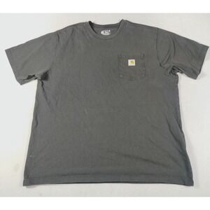 Carhartt Pocket Shirt Mens XL Black Relaxed Fit K87 Workwear Tagless Tee Cotton